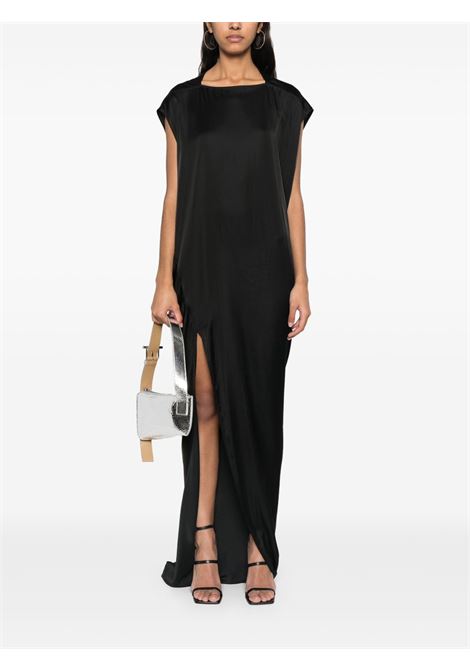 Black satin-finish edfu t maxi dress Rick owens - women RICK OWENS | RP01E7505SCH09